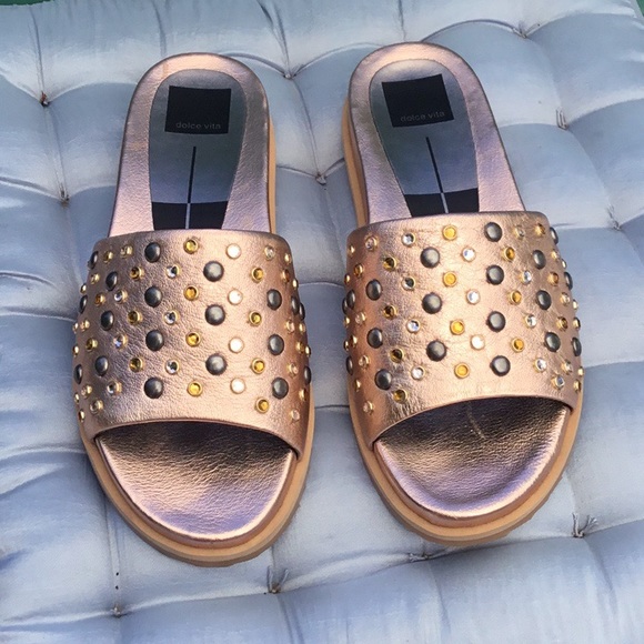 Dolce Vita Shoes - Rose gold leather Dolce Vita Slide Sandal